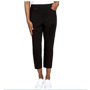 NEW Mario Serrani Women's Size L Comfort Stretch Capri Pants Black Pull on